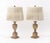 Pair of Neoclassical Urn Form Giltwood Table Lamps, fluted urn on square plinth, pleated cloth shades. Overall: 26" H x...