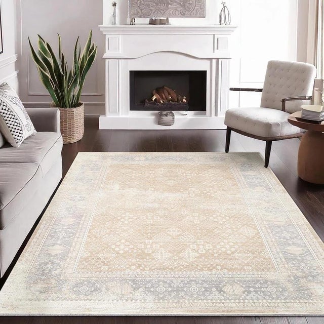 Pasargad Home Eterna Beige Polyester Area Rug- 3'11'' X 5' 9'' For Sale In New York - Image 6 of 9