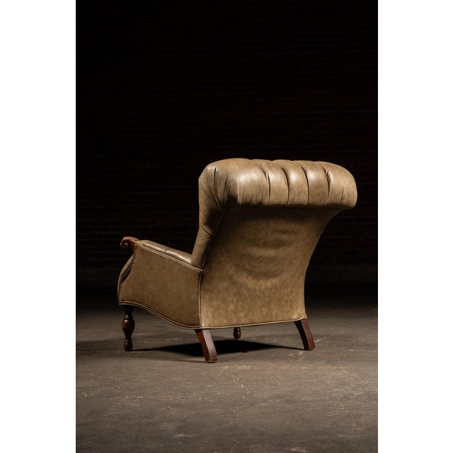Vintage Tufted Sleepy Hollow Armchair in Beige For Sale - Image 4 of 13