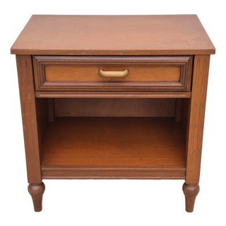 Mid-20th Century Italian Provincial Walnut Veneer Night Stand Side End Table For Sale