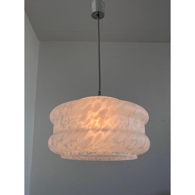 1970s White Art Glass Pendant by Karel Volf, Former Czechoslovakia, 1970s For Sale - Image 5 of 8