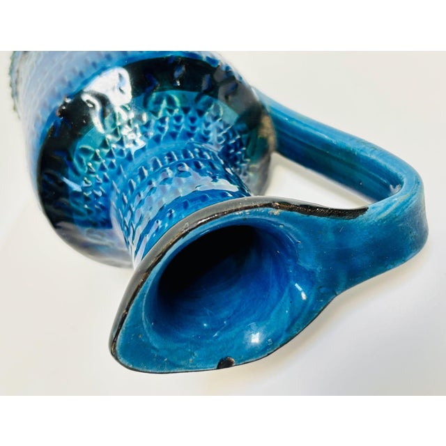 Ceramic Bitossi “Rimini Blu” Ceramic Pitcher Vase, Attributed to Aldo Londi, Italy 1960s For Sale - Image 7 of 18