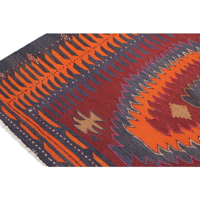 Vintage Persian Karadagh Kilim in Red & Orange-Blue Medallions by Rug & Kilim For Sale In New York - Image 6 of 7