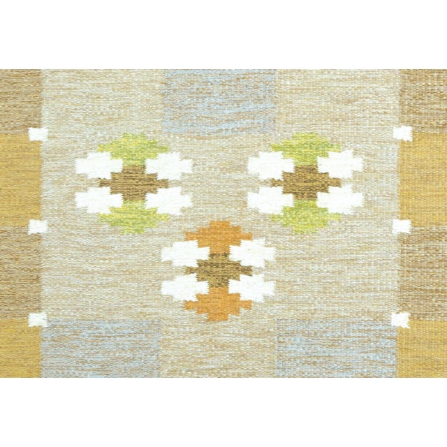 Swedish Flatweave 6.6x4.6 Rollakan Rug,Mid Century,Modern 1960's For Sale - Image 4 of 5