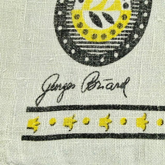 Georges Briard Mid-Century Era Georges Briard Lion Print Silkscreened Linen Tea Towel For Sale - Image 4 of 8