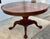 Vtg. Carved Banded Inlaid Mahogany Regency Style Round Dining Table For Sale - Image 4 of 12