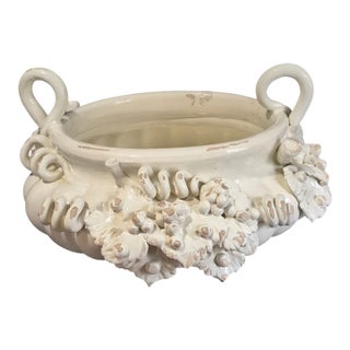 Tuscan Italian Ceramiche i.m.a Grape Vine Center Piece Bowl Cache Pot Planter For Sale