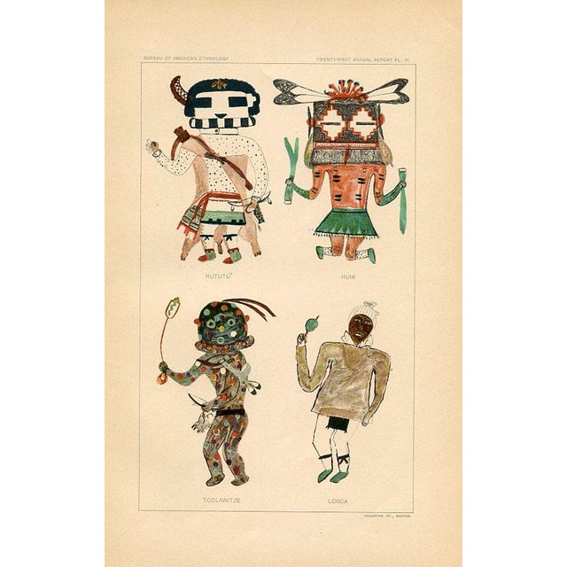Original Native American Kachina print. Kachinas represented spirits or personifications of the real world and were an...