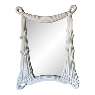 Large Hollywood Regency Palm Beach Draped Swag Wall Mirror For Sale