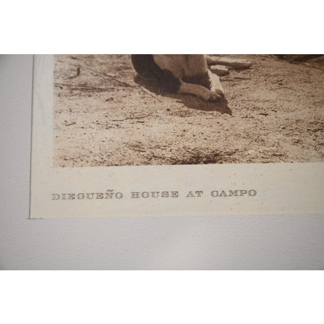 1920s Edward S. Curtis "Diegueño House at Campo" Gampi Tissue Photogravure, 1926, Cardozo Collection For Sale - Image 5 of 9