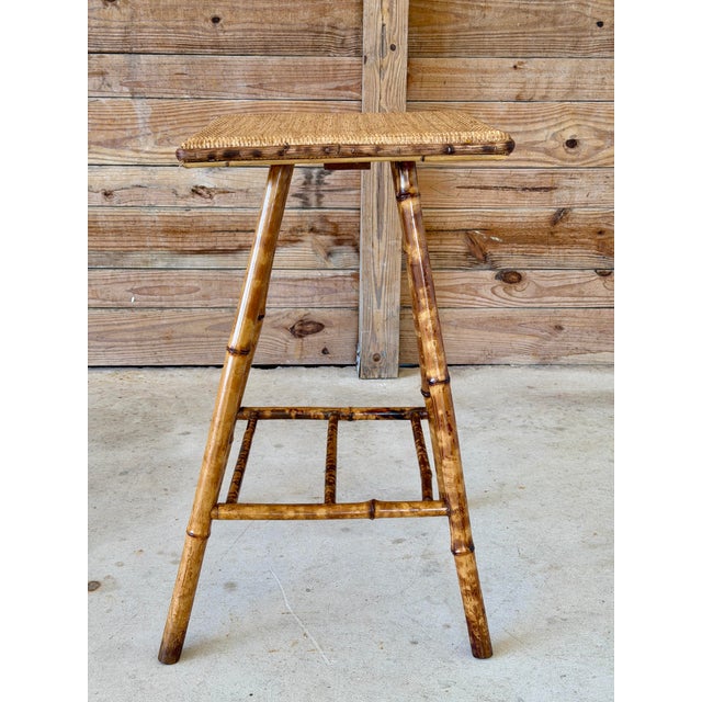 Early 20th Century Antique Restored English Victorian Bamboo Side Table For Sale - Image 5 of 12