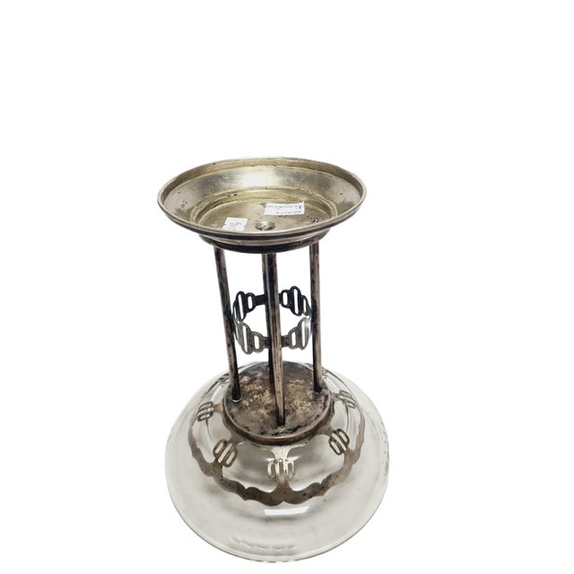 Art Deco Polish Silver Crystal Bowl on Stand, 1930s For Sale - Image 15 of 18