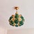 1970s Mid-Century Modern Style Teal Turquoise Hand-Painted Glass and Gold Floral Chandelier⁠ For Sale - Image 10 of 17