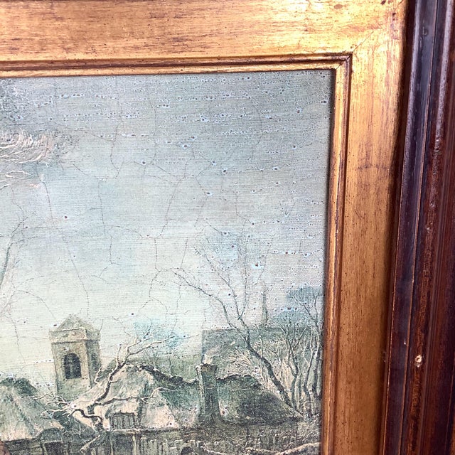 Antique European Winter Landscape Decorative Print in Period Gilt Frame For Sale - Image 11 of 12