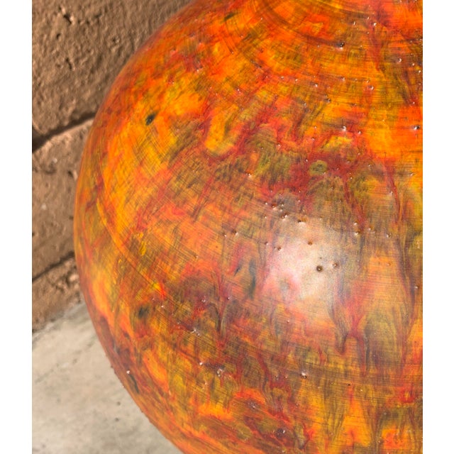 Late 20th Century Large Mid Century Modern Pottery Lamp For Sale - Image 5 of 7