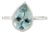 14k White Gold Pear Cut Aquamarine Ring Size 6.5 For Sale