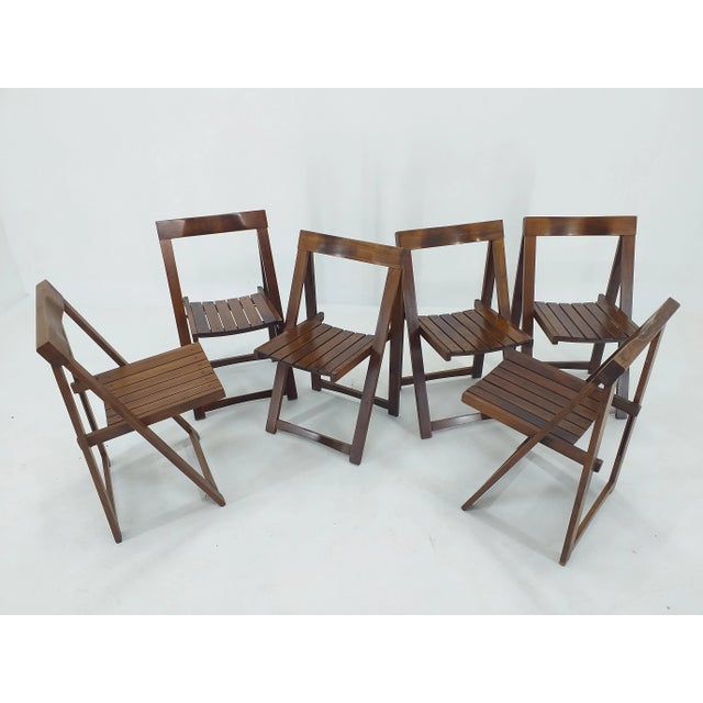 1960s Mid-Century Folding Chairs by Aldo Jacober for Alberto Bazzani, 1960s, Set of 6 For Sale - Image 5 of 15