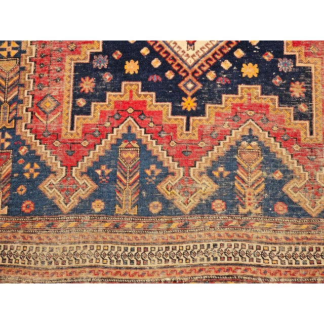 Vintage Persian Afshar Tribal Rug, Hand-Knotted Wool, Geometric Pattern, Navy & Red, 6x7 For Sale - Image 11 of 14