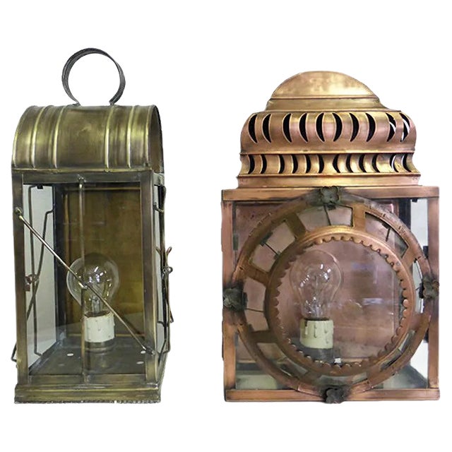 Vintage Copper Lanterns, Set of 2 For Sale
