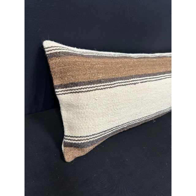 Turkish Hemp Pillow Cushion Natural Beige Brown Cushion Cover 14"x40" #30503 Enhance your home decor with our Kilim Pillow...