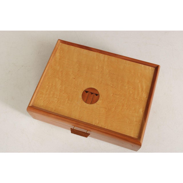 Studio Mixed Wood Desktop Cigar Humidor For Sale - Image 4 of 18