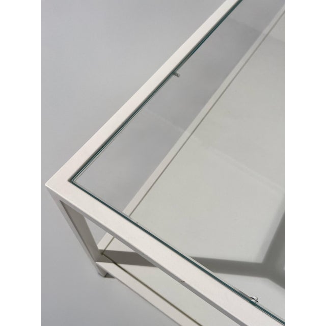 2000 - 2009 White Lacquered Metal Coffee Table with Double Shelf, 2006 For Sale - Image 5 of 7