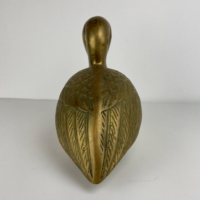Mid-Century Modern Vintage Dolbi Cashier Brass Duck For Sale - Image 3 of 7