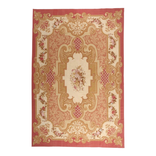 Vintage Chinese Aubusson Rug, 12'00 X 17'11 For Sale