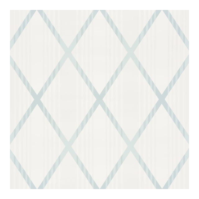 Sample - Schumacher X David Oliver Monti Wallpaper in Blue For Sale