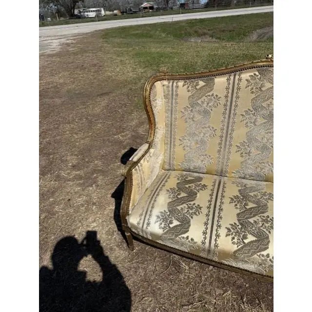 19th Century Fine French Louis XVI Giltwood Sofas or Settees For Sale - Image 4 of 17