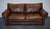 Brown Leather Two to Three Seater Sofa with Feather Back Cushions For Sale - Image 4 of 18