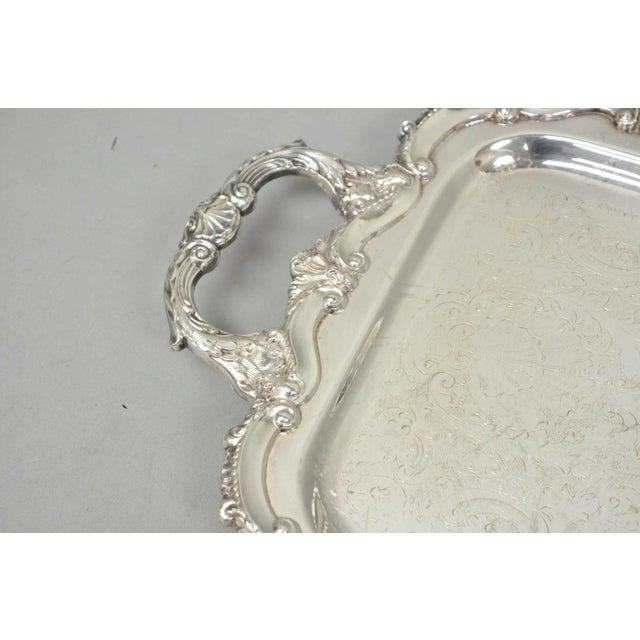 Mid 20th Century Vintage Bristol 132 Victorian Silver Plated Narrow Serving Platter Bar Tray For Sale - Image 5 of 15