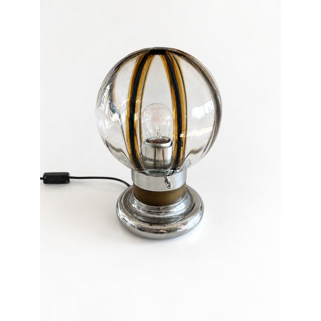 Mid-Century Modern Space Age Murano Glass Table Lamp attributed to Toni Zuccheri, 1970s For Sale - Image 14 of 14