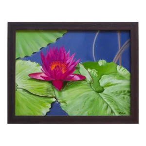 "October Beauty Waterlily" by Jackie Kane - Contemporary Flower - Original Oil Painting, Framed