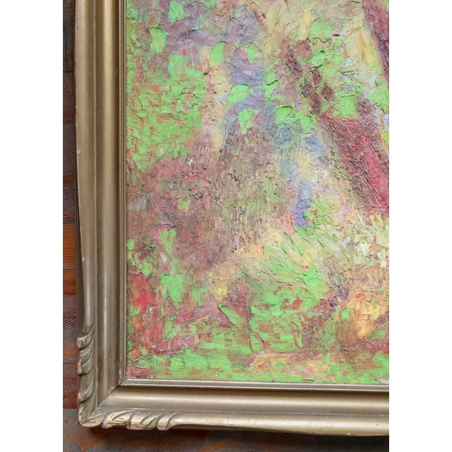 Mid-Century Modern Abstract Expressionist Bright Neon Pastel Landscape Painting For Sale In New York - Image 6 of 11