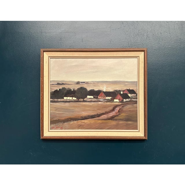 B. Jernberg, Landscape with Farms, 1950s, Oil Painting on Canvas, Framed For Sale - Image 10 of 16