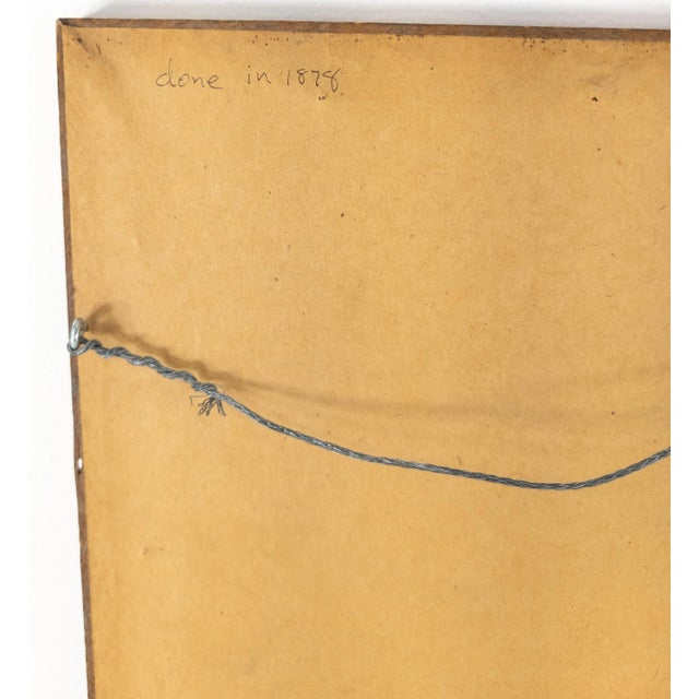 Paint 19th Century Americana Folk Art Watercolor and Pencil Drawing of an Old Woman For Sale - Image 7 of 8