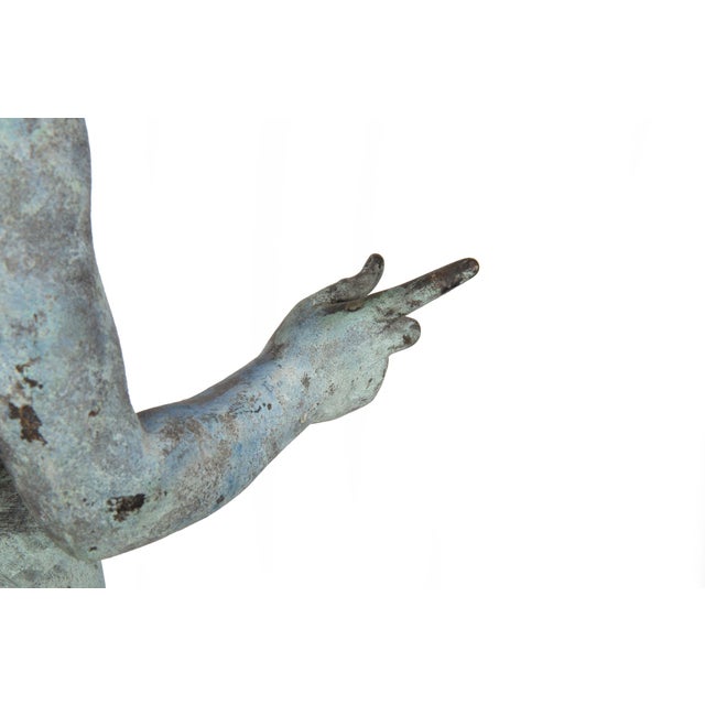 Fine Italian Grand Tour Antique Bronze Sculpture Statue of Narcissus of Pompeii For Sale - Image 16 of 18
