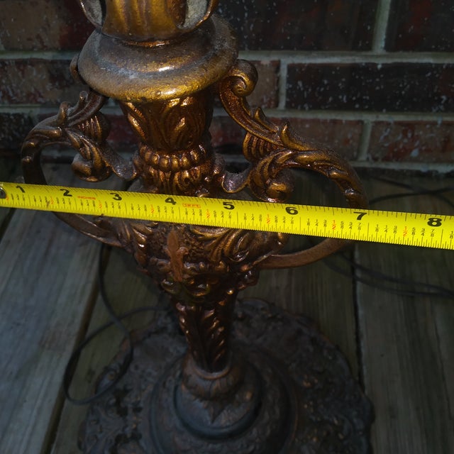 1980s Mid Century Modern Gothic Iron Bridge Arm and Urn Floor Lamp For Sale - Image 16 of 18