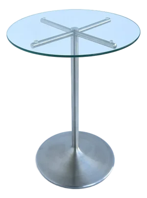 Metal Glass Side Drinks Table, Modern Minimalist, Circa Late 20th Century
