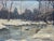 Impressionist Antique 1948 Landscape Oil Painting of Naamans Creek Delaware by Claude F Eite For Sale - Image 3 of 8