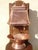 A very old, complete copper fountain, comprising a reservoir with a lid and two taps, a basin, and a large solid oak...