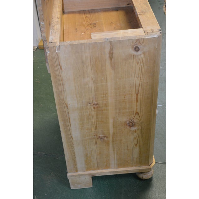 Vintage Rustic Scrubbed Pine Washstand Cupboard W/ Grey & White Marble Top For Sale - Image 12 of 18