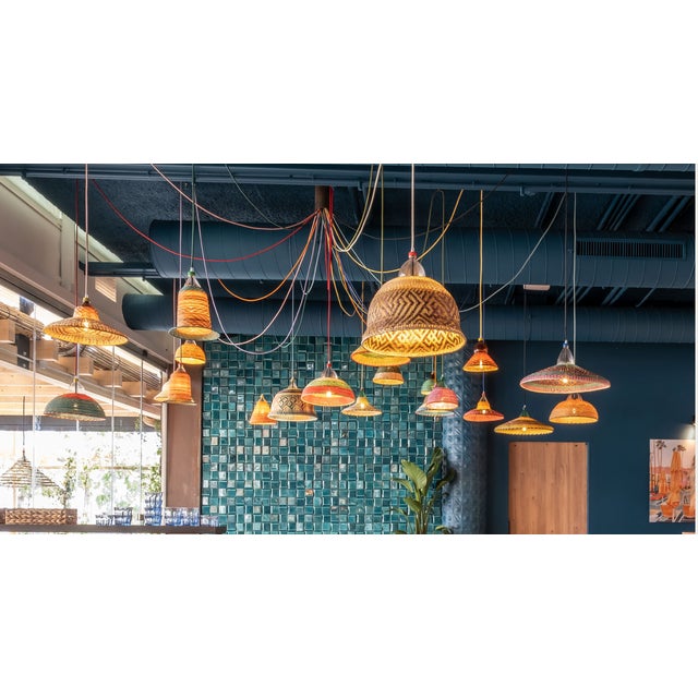 Pet Lamp Esperanza 12 Handwoven Pendant Light | Sustainable Artisan Design For Sale In Charlotte - Image 6 of 8