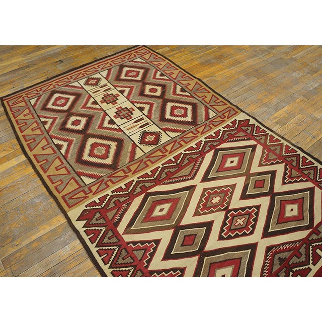 Early 20th Century Wonderful Geometric Pattern Over a Gray Field Antique American Navajo Rug For Sale - Image 5 of 6