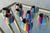 Wood Late 20th-Century Vibrant & Chic Multi-Colored Woven Napkin Rings - Set of 8 For Sale - Image 7 of 18