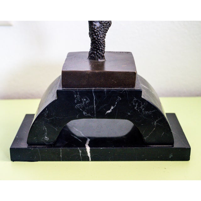 Mid 20th Century Mid 20th Century Monumental Art Deco Bronze Dancer After d.h. Chiparus, 27.5” Sculpture on Marble Base For Sale - Image 5 of 7
