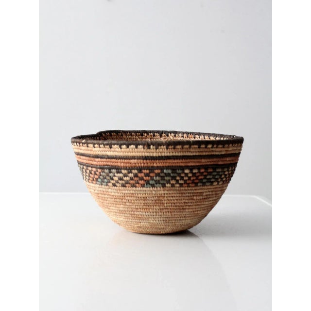 Vintage Woven Basket Bowl For Sale - Image 11 of 11