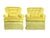 Pair of vintage lounge chairs with vibrant sunshine / daffodil yellow velvet - a fantastic pop of color. Tufted backs and...