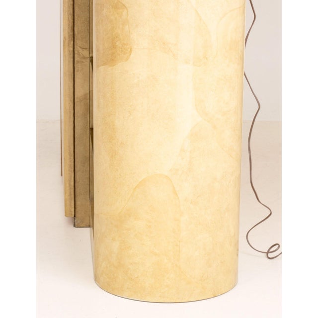 Karl Springer Style Faux Travertine Cabinet For Sale - Image 10 of 12